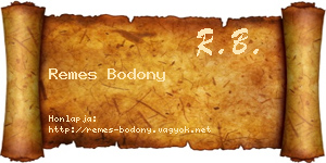 Remes Bodony névjegykártya